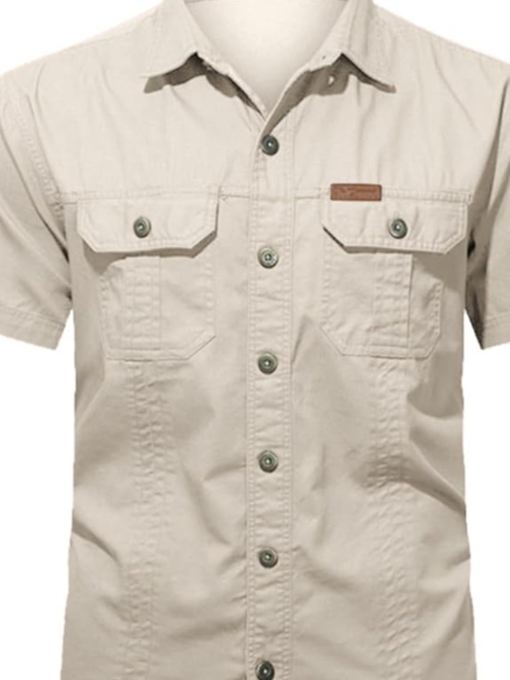 Carhartt Men’s Short Sleeve Button Down Work Shirt – Khaki Tan